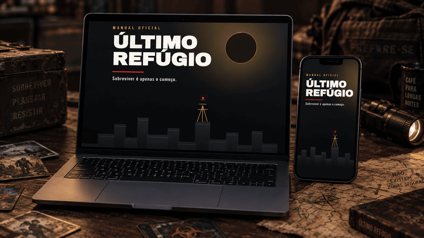 Manual Oficial do Último Refúgio aberto no computador e no celular